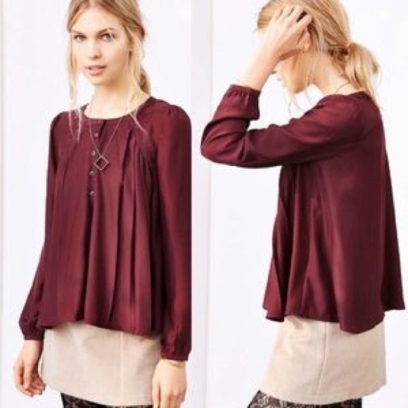 Urban Outfitters Tops - Alice & Uo Long Sleeve Burgundy Blouse sz Medium